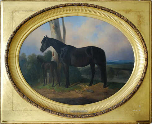 Сверчков Николай Егорович. Орловская кобыла с жеребенком